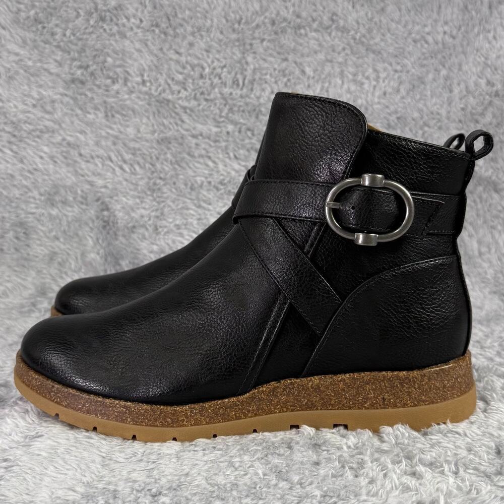 EuroSoft by Sofft Laelia Ankle Boot Women's 8 Black Vegan Leather Strappy Bootie - Picture 2 of 9